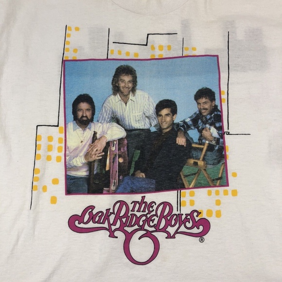 Vintage 80s Oak Ridge Boys Single Stitch USA Country Concert Tour T-Shirt M/L - Picture 2 of 8